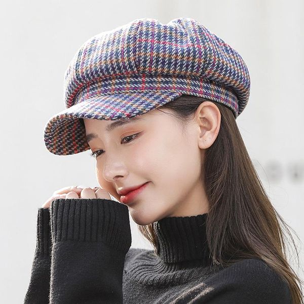 berets fashion women houndstooth winter warm hats ladies flat beret hat artist vintage octagonal casual autumn girl cap, Blue;gray
berets fashion women houndstooth winter warm hats ladies flat beret hat artist vintage octagonal casual autumn girl cap, Blue;gray