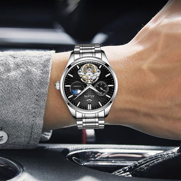 wristwatches fashion design men brand moon phase tourbillon sport self wind automatic mechanical watch stainless steel clock, Slivery;brown
wristwatches fashion design men brand moon phase tourbillon sport self wind automatic mechanical watch stainless steel clock, Slivery;brown