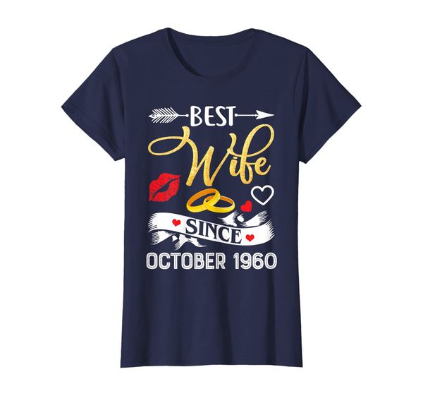 womens 59th wedding anniversary shirts wife since 1960 t-shirt, White;black
womens 59th wedding anniversary shirts wife since 1960 t-shirt, White;black