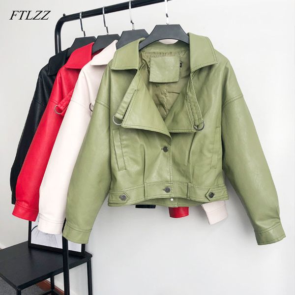 autumn women faux leather jacket vintage boyfriend style coat batwing sleeve short motor pu jackets 210423, Black
autumn women faux leather jacket vintage boyfriend style coat batwing sleeve short motor pu jackets 210423, Black