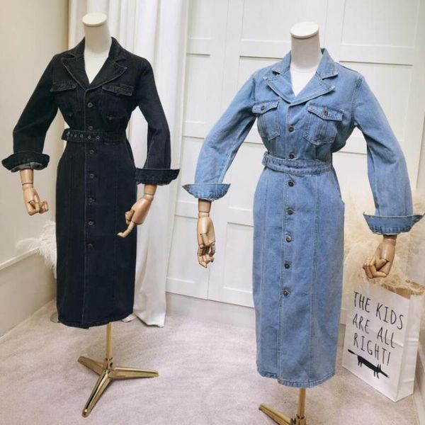 casual dresses 2021 autumn notched collar fashion denim dress retro long sleeve slim single breasted pencil, Black;gray
casual dresses 2021 autumn notched collar fashion denim dress retro long sleeve slim single breasted pencil, Black;gray