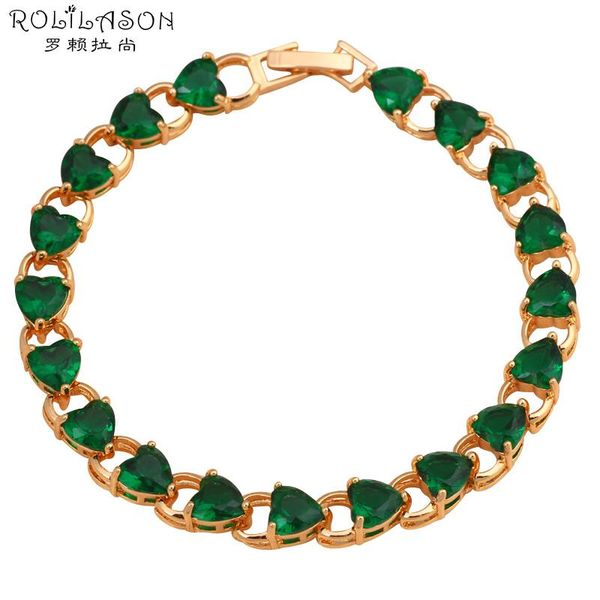charm bracelets rolilason tasteful design heart shape green crystal zircon golden classic gift for women fashion jewelry tbs771, Golden;silver
charm bracelets rolilason tasteful design heart shape green crystal zircon golden classic gift for women fashion jewelry tbs771, Golden;silver