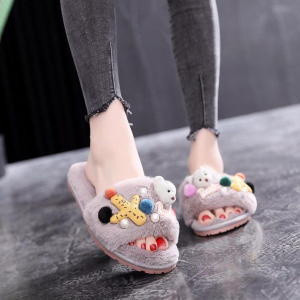 slippers sea pendant fur women pompon furry slides girls cartoon bear pink flip flops pearl beads sandals mule s336, Black
slippers sea pendant fur women pompon furry slides girls cartoon bear pink flip flops pearl beads sandals mule s336, Black