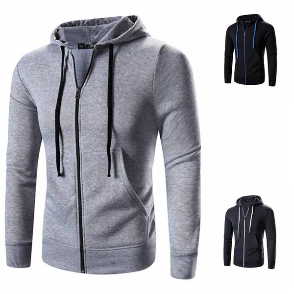 men's hoodies & sweatshirts sweater coat autumn and winter european code zipper pullover hooded youth solid color comfortable cardigan, Black
men's hoodies & sweatshirts sweater coat autumn and winter european code zipper pullover hooded youth solid color comfortable cardigan, Black