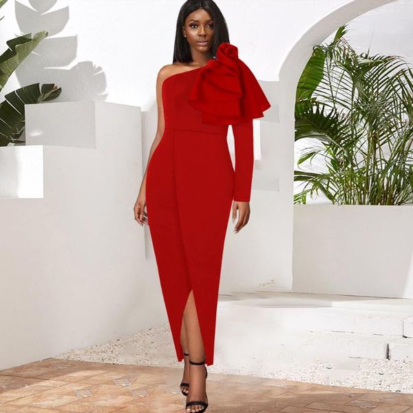 casual dresses women long christmas dress bodycon party one shoulder irregular sleeve big flower slit celebrate occasion african birthd, Black;gray
casual dresses women long christmas dress bodycon party one shoulder irregular sleeve big flower slit celebrate occasion african birthd, Black;gray