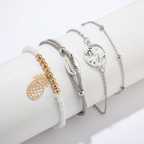 charm bracelets fashion rice beads map shell pineapple pendant alloy bracelet 4 piece jewelry 2021 #3l23, Golden;silver
charm bracelets fashion rice beads map shell pineapple pendant alloy bracelet 4 piece jewelry 2021 #3l23, Golden;silver