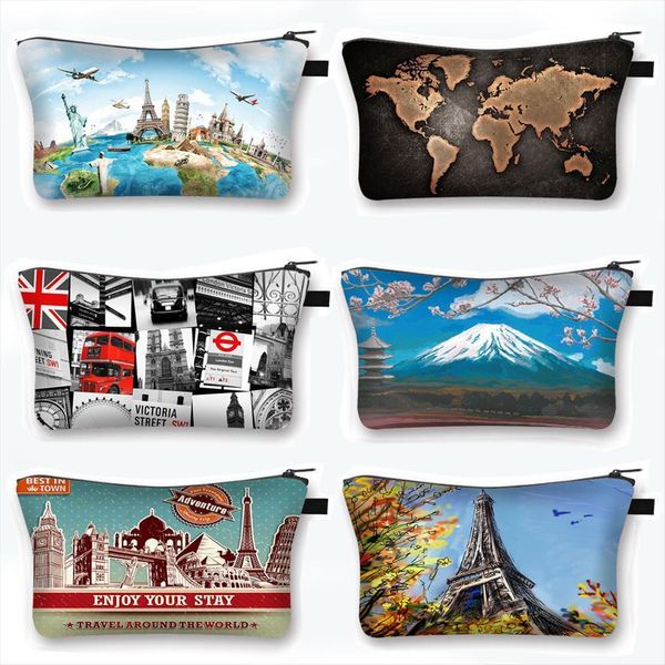 world map effie tower cosmetic bags case fashion women makeup ladies travel storage bag girls organizers
world map effie tower cosmetic bags case fashion women makeup ladies travel storage bag girls organizers