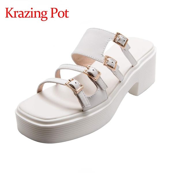 krazing pot genuine leather square toe high heel simple style metal fasteners street fashion slip on mules women pumps l80 dress shoes, Black
krazing pot genuine leather square toe high heel simple style metal fasteners street fashion slip on mules women pumps l80 dress shoes, Black