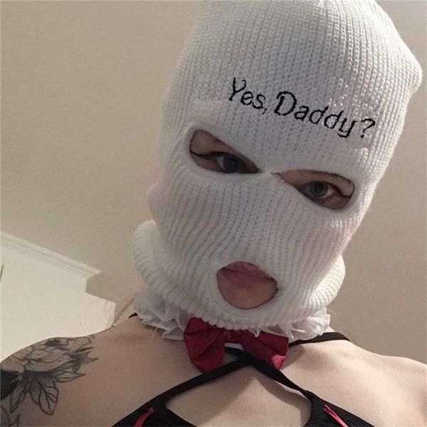yes daddy balaclava ski face mask 3-hole knitted full cover woman winter bonnets for women designer 211119, Blue;gray
yes daddy balaclava ski face mask 3-hole knitted full cover woman winter bonnets for women designer 211119, Blue;gray