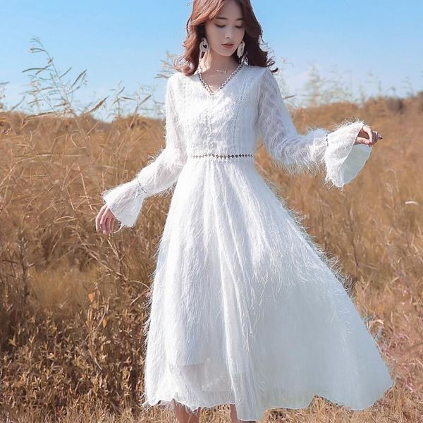 casual dresses fashion tassel midi dress 2021 autumn women v-neck flare sleeve vintage korean high waist slim party women's clothing y2, Black;gray
casual dresses fashion tassel midi dress 2021 autumn women v-neck flare sleeve vintage korean high waist slim party women's clothing y2, Black;gray