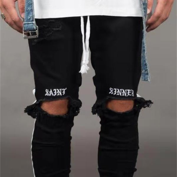 men's jeans stylish ripped pants biker ny slim straight frayed denim trousers fashion clothes r8xj, Blue
men's jeans stylish ripped pants biker ny slim straight frayed denim trousers fashion clothes r8xj, Blue