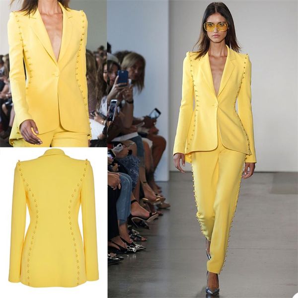 classic one button women suits 2 pieces notched lapel beaded pocket blazer custom made celebrity catwalk jacket women's two piece pants, White
classic one button women suits 2 pieces notched lapel beaded pocket blazer custom made celebrity catwalk jacket women's two piece pants, White