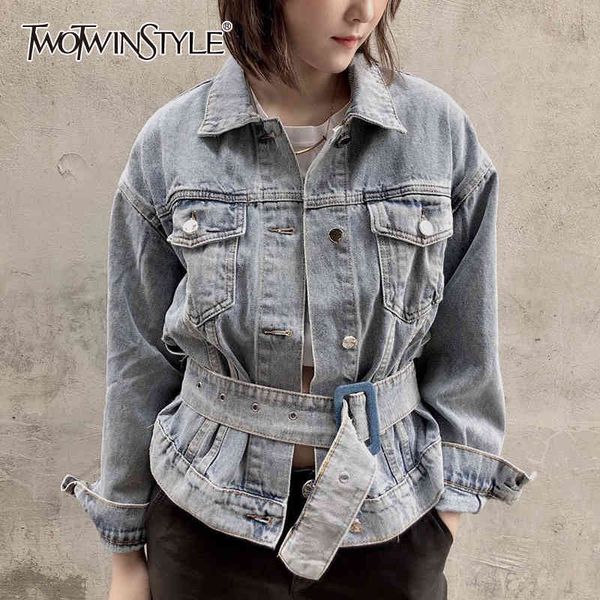 tunic denim coat for women lapel long sleeve high waist with sashes casual jackets female autumn clothing 210524, Black;brown
tunic denim coat for women lapel long sleeve high waist with sashes casual jackets female autumn clothing 210524, Black;brown