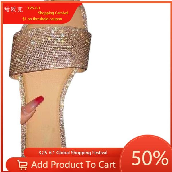 summer women's shoes rhinestone sandals low heel diamond inlaid slippers large size light 35-43, Black
summer women's shoes rhinestone sandals low heel diamond inlaid slippers large size light 35-43, Black