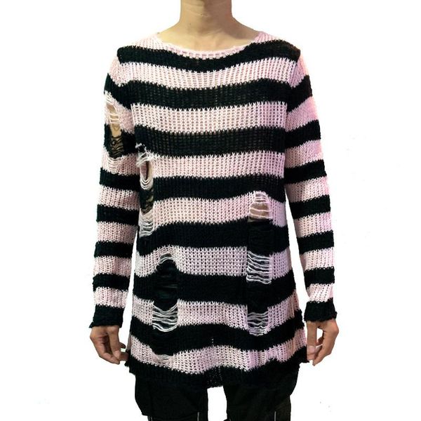 men's sweaters long sweater man stretch thin pullover broken knitjumpers punk gothic cool male striped hollow out slit spring, White;black
men's sweaters long sweater man stretch thin pullover broken knitjumpers punk gothic cool male striped hollow out slit spring, White;black