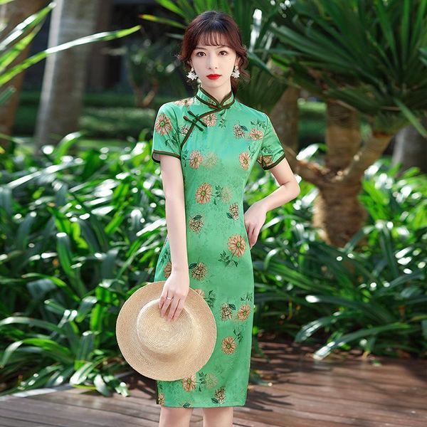 ethnic clothing flower print green summer novelty cheongsam lady slim chinese dresses elegant mandarin collar oriental qipao dress, Red
ethnic clothing flower print green summer novelty cheongsam lady slim chinese dresses elegant mandarin collar oriental qipao dress, Red
