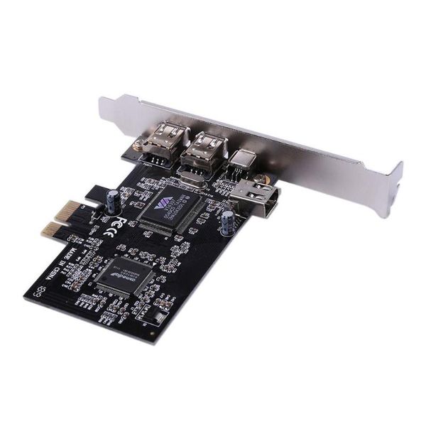 

pci-e to ieee 1394 expansion card 3 port single channel supporting data transmission 1x 4pin 2pin dv controller adapter computer cables & co