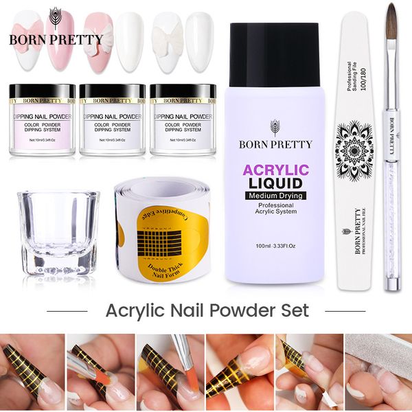 born pretty acrylic set for tips extension carving design flower s french dip nails polymer powder, Silver;gold
born pretty acrylic set for tips extension carving design flower s french dip nails polymer powder, Silver;gold