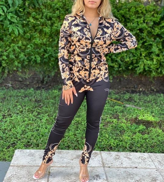 2 pc set womens tracksuits long sleeve printed jacket letter print full pants matching sets outfits, Gray
2 pc set womens tracksuits long sleeve printed jacket letter print full pants matching sets outfits, Gray