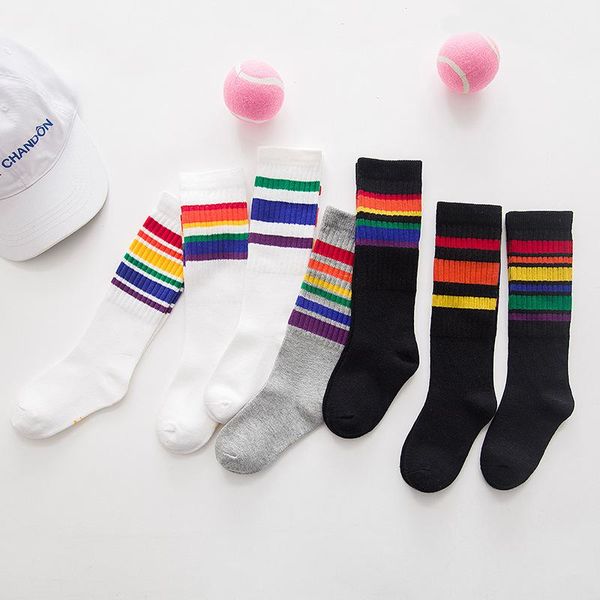 socks cotton child rainbow stripes knee-high sports long sock for kids girls baby boy children, Pink;yellow
socks cotton child rainbow stripes knee-high sports long sock for kids girls baby boy children, Pink;yellow