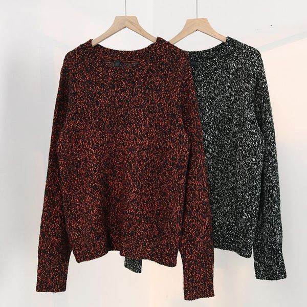 women's sweaters women 2021 autumn simple and versatile loose two-color round neck long-sleeved variegated knitted sweater, White;black
women's sweaters women 2021 autumn simple and versatile loose two-color round neck long-sleeved variegated knitted sweater, White;black