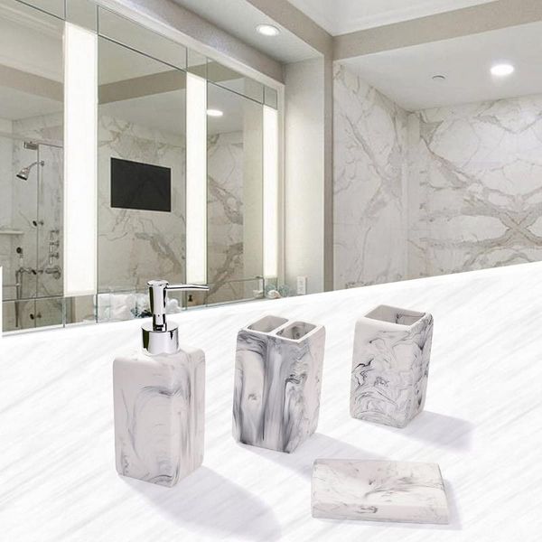 bath accessory set imucci resin marble pattern bathroom accessories - toothbrush holder and soap dispenser lotion tumbler cup
bath accessory set imucci resin marble pattern bathroom accessories - toothbrush holder and soap dispenser lotion tumbler cup