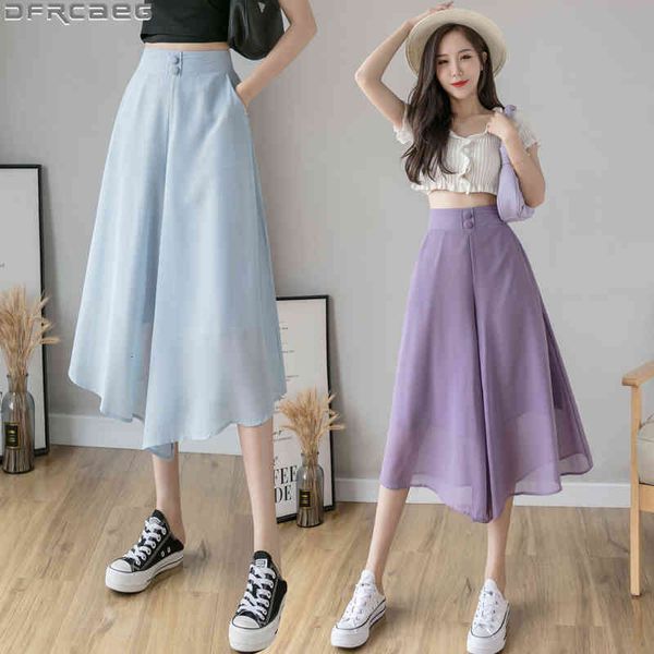 skirts elegant solid summer chiffon pants women fashion elastic high waist wide leg culottes purple black white blue trousers lpio
skirts elegant solid summer chiffon pants women fashion elastic high waist wide leg culottes purple black white blue trousers lpio