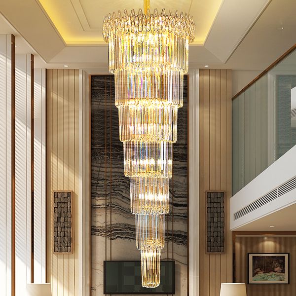 long modern k9 crystal chandeliers led light luxury american chandelier european villa stair way l home indoor lighting hanging lamp dia100c
long modern k9 crystal chandeliers led light luxury american chandelier european villa stair way l home indoor lighting hanging lamp dia100c