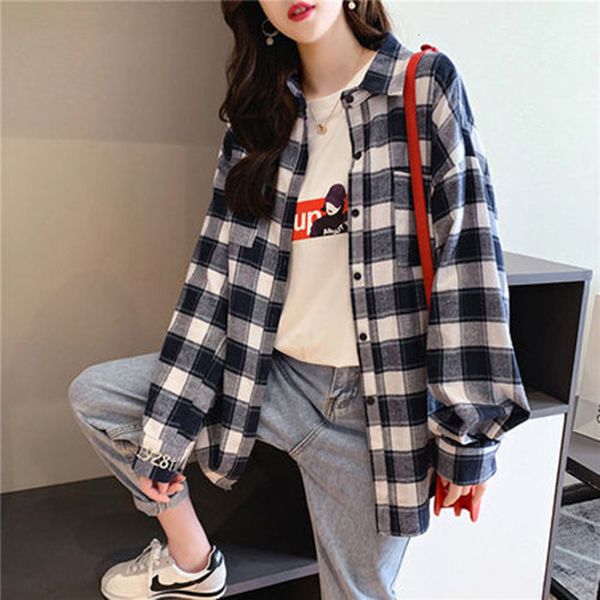 women's blouses & shirts spring korea fashion women long sleeve loose plaid all-matched casual turn-down collar cotton s792 yh2o, White
women's blouses & shirts spring korea fashion women long sleeve loose plaid all-matched casual turn-down collar cotton s792 yh2o, White