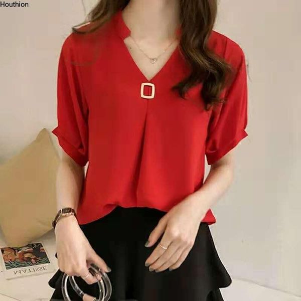 women's blouses & shirts houthion chiffon loose short sleeve casual blouse fashion solid metal sheets shirt summer lady blusas, White
women's blouses & shirts houthion chiffon loose short sleeve casual blouse fashion solid metal sheets shirt summer lady blusas, White