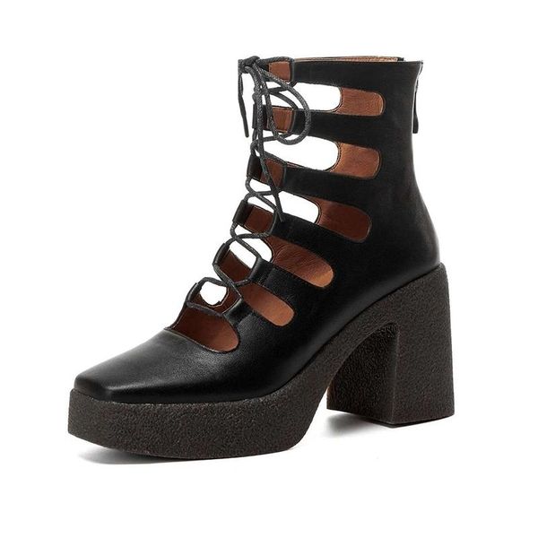natural leather super high heels square toe narrow band mature sunscreen breathable zip ankle summer boots l51, Black
natural leather super high heels square toe narrow band mature sunscreen breathable zip ankle summer boots l51, Black