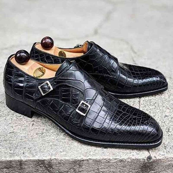man-made plutonium crocodile standard handmade buckle breathing comfortable and convenient all-match shoe monk hl046, Black
man-made plutonium crocodile standard handmade buckle breathing comfortable and convenient all-match shoe monk hl046, Black