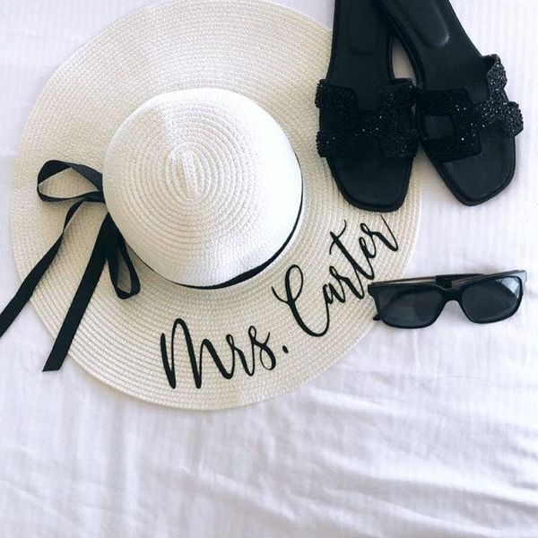 wide brim hats floppy beach hat personalized bride with name custom honeymoon must have gifts, Blue;gray
wide brim hats floppy beach hat personalized bride with name custom honeymoon must have gifts, Blue;gray