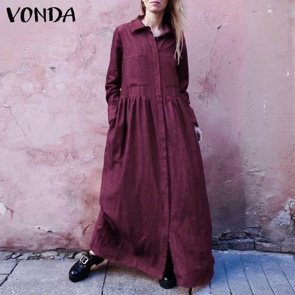 solid elegant dress women casual turn down neck long sleeve dresses 2021 vonda holiday bohemian vestidos robe femme s-5xl, Black;gray
solid elegant dress women casual turn down neck long sleeve dresses 2021 vonda holiday bohemian vestidos robe femme s-5xl, Black;gray