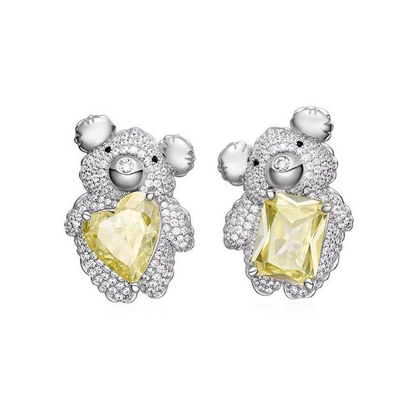 stud silver color crystal earrings womens yellow pink cz cubic zirconia earring gift bear animal drop jewelry wholesale, Golden;silver 
stud silver color crystal earrings womens yellow pink cz cubic zirconia earring gift bear animal drop jewelry wholesale, Golden;silver