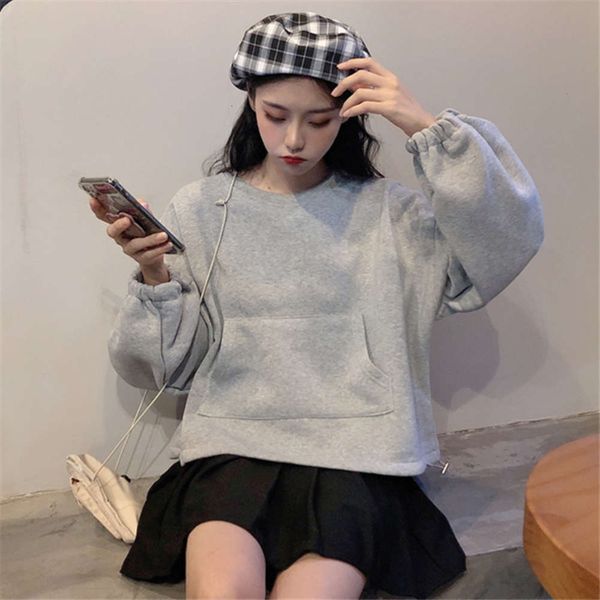 women's hoodies & sweatshirts hoodie super fire cec short sweater autumn winter korean ins fashion lazy wind loose plush thickened coat, Black
women's hoodies & sweatshirts hoodie super fire cec short sweater autumn winter korean ins fashion lazy wind loose plush thickened coat, Black