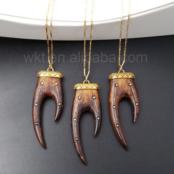pendant necklaces wt-n840 s natural resin claw design horn necklace, 24k gold color nontarnishable chain necklace 80mm long, Silver
pendant necklaces wt-n840 s natural resin claw design horn necklace, 24k gold color nontarnishable chain necklace 80mm long, Silver