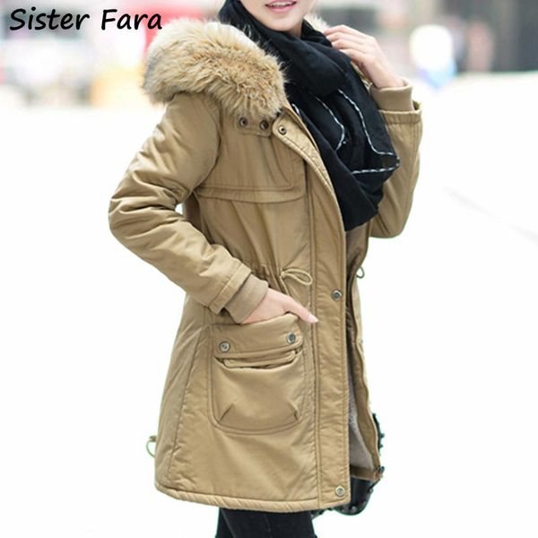 women's down & parkas sister fara winter slim warm coat female big fur collar cotton parka for women thicken long solid hooded jacket, Black
women's down & parkas sister fara winter slim warm coat female big fur collar cotton parka for women thicken long solid hooded jacket, Black