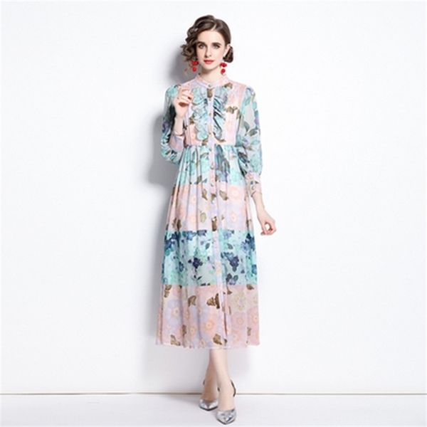 summer women ruffled lantern sleeve chiffon dress stand collar loose floral printed button down beach maxi dresses vestidos 210603, Black;gray
summer women ruffled lantern sleeve chiffon dress stand collar loose floral printed button down beach maxi dresses vestidos 210603, Black;gray