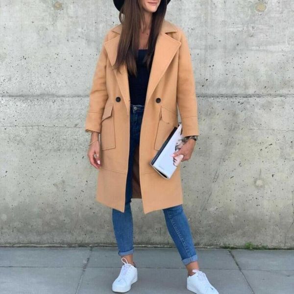 women autumn winter coats solid color overcoat lapel buttons pockets long coat jacket plus size slim office ladies outerwear women's ja, Black;brown
women autumn winter coats solid color overcoat lapel buttons pockets long coat jacket plus size slim office ladies outerwear women's ja, Black;brown