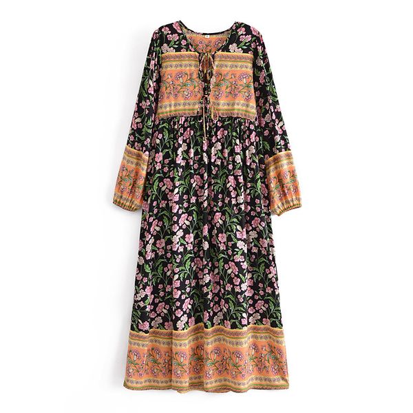 casual dresses women bohemian beach floral print 2021 tassel neck long sleeve spring summer es holiday style seaside loose boho sb, Black;gray
casual dresses women bohemian beach floral print 2021 tassel neck long sleeve spring summer es holiday style seaside loose boho sb, Black;gray