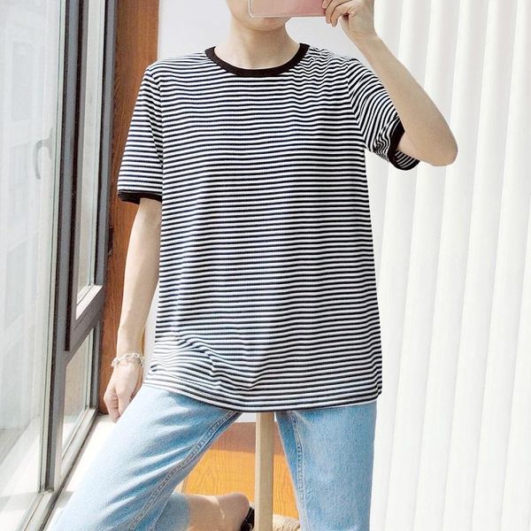 summer t-shirt women clothes oversized tees 2021 casual plus size short sleeve contrast color stripe camiseta mujer women's, White
summer t-shirt women clothes oversized tees 2021 casual plus size short sleeve contrast color stripe camiseta mujer women's, White