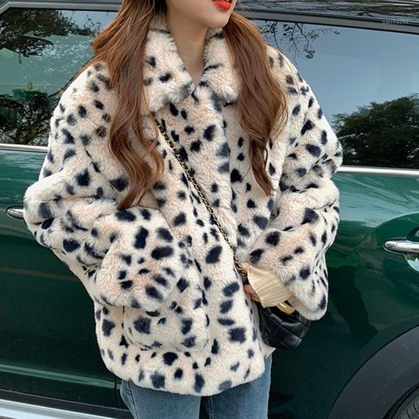 women's fur & faux lucyever 2021 leopaed coats and jackets women winter thick warm pockets coat woman turn down collar loose lady, Black
women's fur & faux lucyever 2021 leopaed coats and jackets women winter thick warm pockets coat woman turn down collar loose lady, Black