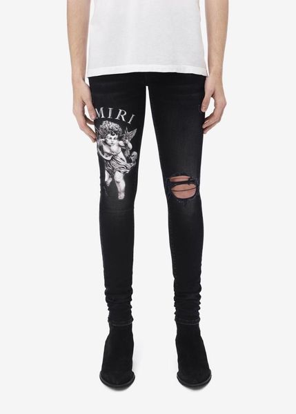 men's jeans style cupid print holes do old wash letters european and american fashion brand poison, Blue
men's jeans style cupid print holes do old wash letters european and american fashion brand poison, Blue