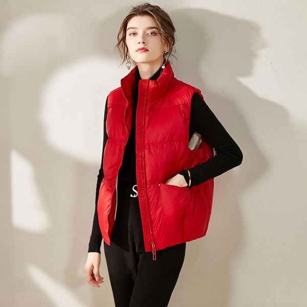 women's vests women 2021 autumn winter ultra light white duck down loose sleeveless lightweight windproof jacket female waistcoat, Black;white
women's vests women 2021 autumn winter ultra light white duck down loose sleeveless lightweight windproof jacket female waistcoat, Black;white