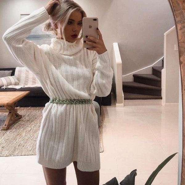 casual dresses 2021 winter knitting women dress fashion loose long sweater high collar autumn ribbed, Black;gray
casual dresses 2021 winter knitting women dress fashion loose long sweater high collar autumn ribbed, Black;gray
