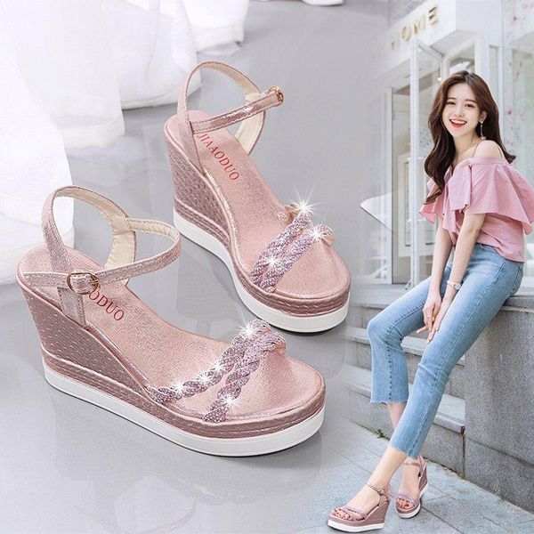 sandals summer all-match fashion rhinestone wedge female korean version of the thick-soled buckle platform shoes 2021, Black
sandals summer all-match fashion rhinestone wedge female korean version of the thick-soled buckle platform shoes 2021, Black