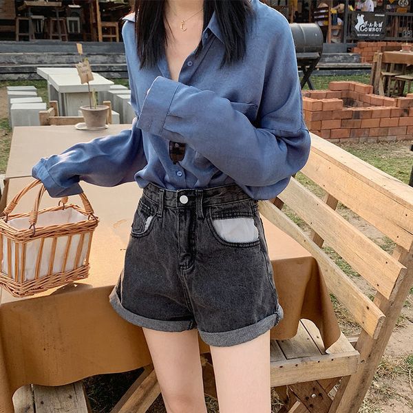 women's shorts women 2020 spring and summer new fashion versatile jeans chic high waist thin curled wide leg pants trend, White;black
women's shorts women 2020 spring and summer new fashion versatile jeans chic high waist thin curled wide leg pants trend, White;black