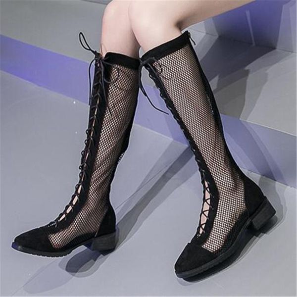 breathable mesh knee-high long cross tied boots women summer hollow out handmade shoelace platform shoes black khaki
breathable mesh knee-high long cross tied boots women summer hollow out handmade shoelace platform shoes black khaki