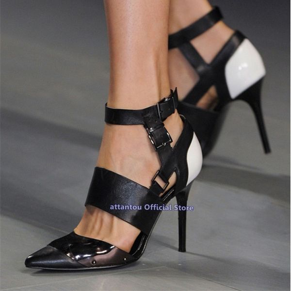 shoe retro whtie black leather hollow out bandage stiletto pointed to toe buckle ladies pumps designer high heels
shoe retro whtie black leather hollow out bandage stiletto pointed to toe buckle ladies pumps designer high heels